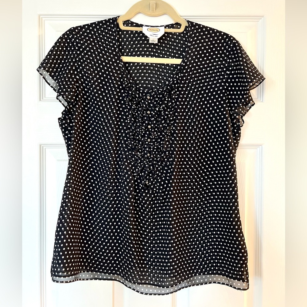 Talbots Pure Silk Ruffle Tee